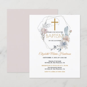 Floral/BUDGET/Girl Baptism Invitation.