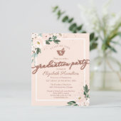 Floral Budget Invitation Pharmacy Afstudeerder Par (Staand voorkant)