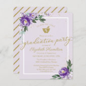 Floral Budget Invitation Pharmacy Afstudeerder Par (Voorkant / Achterkant)