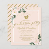 Floral Budget Invitation Pharmacy Afstudeerder Par (Voorkant / Achterkant)