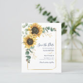 Floral Budget Zonnebloem Eucalyptus behalve datum (Staand voorkant)