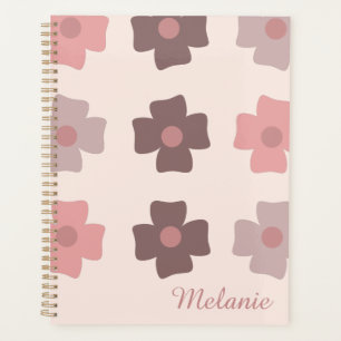 Floral Buds Bruin Roze Naam Planner