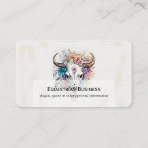 Floral Bull Skull Watercolor Art