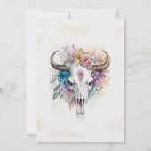 Floral Bull Skull Waterverf Art Kaart (Achterkant)