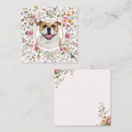 Floral Bulldog hond Moeder Notecard Notitiekaartje