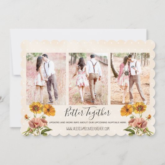 Floral Bumble Bewaar de datum Save The Date (Achterkant)