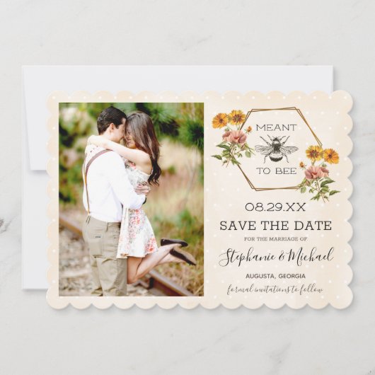 Floral Bumble Bewaar de datum Save The Date (Voorkant)
