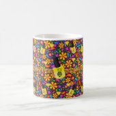 Floral Bumblebee Yellow Nail Poolse Mok (Center)