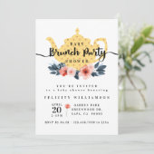 Floral Bunch Tea Party Yellow Baby shower Kaart (Staand voorkant)