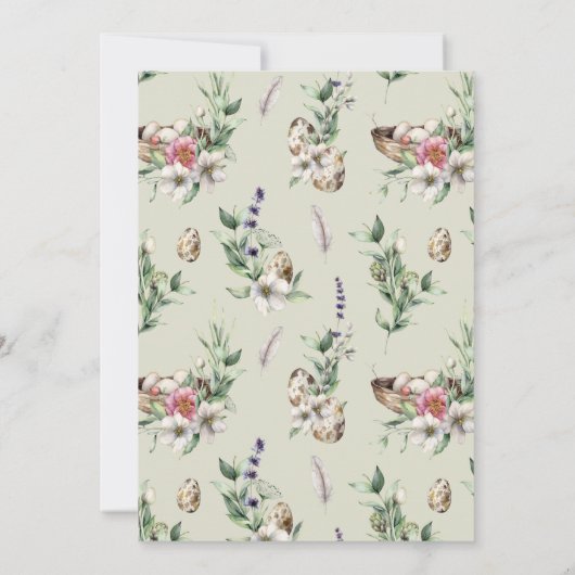 Floral Bunnies Brunch & Egg Hunt Invitation Kaart (Achterkant)