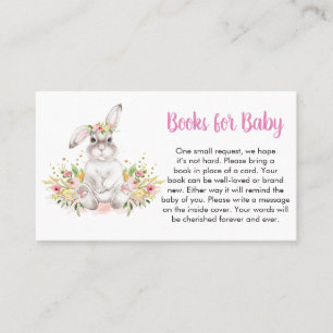Floral Bunny Baby shower Books voor Baby Visitekaartje