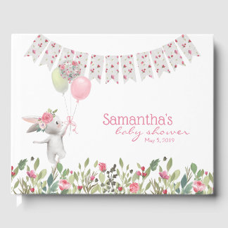Floral Bunny Baby shower Gastenboek