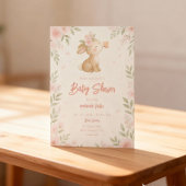 Floral Bunny Baby shower Kaart