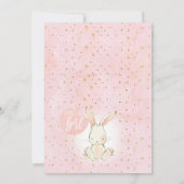 Floral Bunny Baby shower van Sweet Girl Kaart (Achterkant)