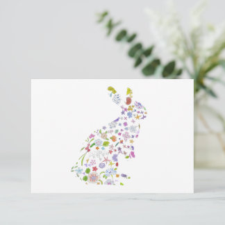 Floral Bunny Bedankkaart