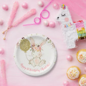 Floral Bunny Birthday Party Paper Bord (Feest)