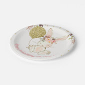 Floral Bunny Birthday Party Paper Bord (Gekanteld)