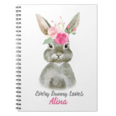 Floral Bunny-blocnote Notitieboek (Voorkant)