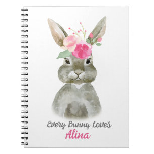 Floral Bunny-blocnote Notitieboek