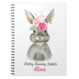 Floral Bunny-blocnote Notitieboek