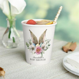 Floral Bunny Ear Baby shower Cups Papieren Bekers
