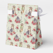 Floral Bunny Ear Baby shower Green Favor Box Bedankdoosjes (Achterkant)