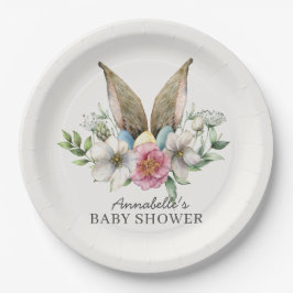 Floral Bunny Ear Baby shower Paper Bord