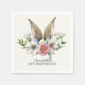 Floral Bunny Ear Birthday Servet (Voorkant)