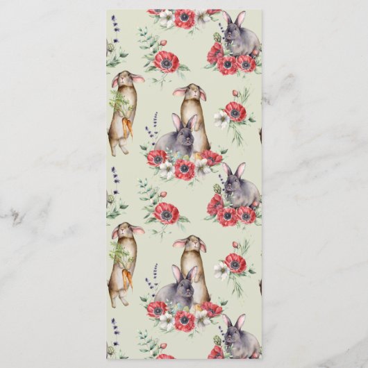 Floral Bunny Ear Easter Brunch Menu (Achterkant)