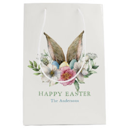 Floral Bunny Ear & Eieren Pasen Medium Cadeauzakje