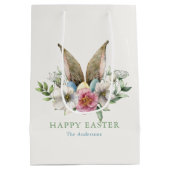 Floral Bunny Ear & Eieren Pasen Medium Cadeauzakje (Achterkant)