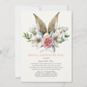 Floral Bunny Ear Vrijgezellenfeest per post Kaart (Voorkant)