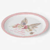 Floral Bunny Ears Borden paaspapier Papieren Bordje (Gekanteld)