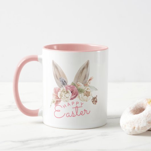 Floral Bunny Ears | Happy Easter  Mok (Met donut)