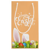 Floral Bunny Ears Happy Pasen | Gift Bag Klein Cadeauzakje (Achterkant)