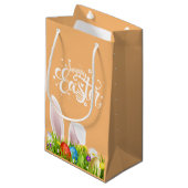 Floral Bunny Ears Happy Pasen | Gift Bag Klein Cadeauzakje (Voorkant Gekanteld)