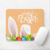 Floral Bunny Ears Happy Pasen | Mousepad Muismat (Met muis)
