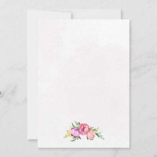 Floral Bunny Ears Uitnodiging (Achterkant)