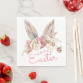 Floral Bunny Ears | Vrolijk Pasen Servet (Insitu)
