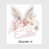 Floral Bunny Ears | Vrolijk Pasen Sticker (Vel)