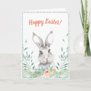 Floral Bunny Easter Kaart
