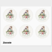 Floral Bunny Eggs Happy Pasen Ronde Sticker (Vel)