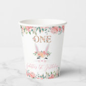 Floral Bunny Face Some Bunny 1st Birthday Papieren Bekers (Voorkant)