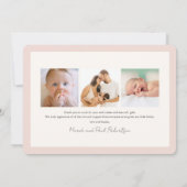 Floral Bunny Meisje Foto Geboorte Aankondiging (Achterkant)