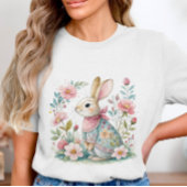 Floral Bunny Pastel Kleuren T-shirt