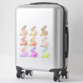 Floral Bunny Silhouette Sticker (Koffer)