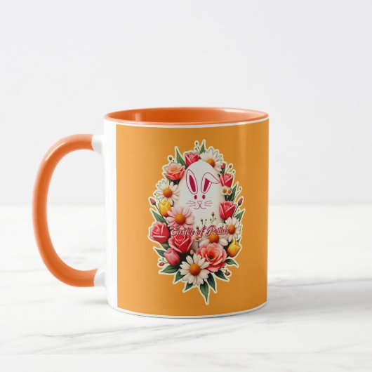 Floral Bunny – Spring Easter Illustration - caneca Mok (Links)