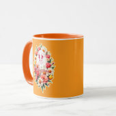 Floral Bunny – Spring Easter Illustration - caneca Mok (Voorkant links)