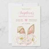 Floral bunny verjaardag kaart (Voorkant)