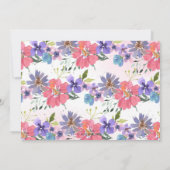 Floral Bunny verjaardagsfeestje uitnodiging | Pase (Achterkant)